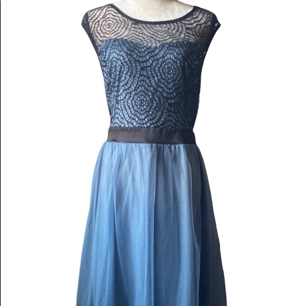 COPY - MYSTIC-BLUE AND BLACK DRESS-SIZE 2X